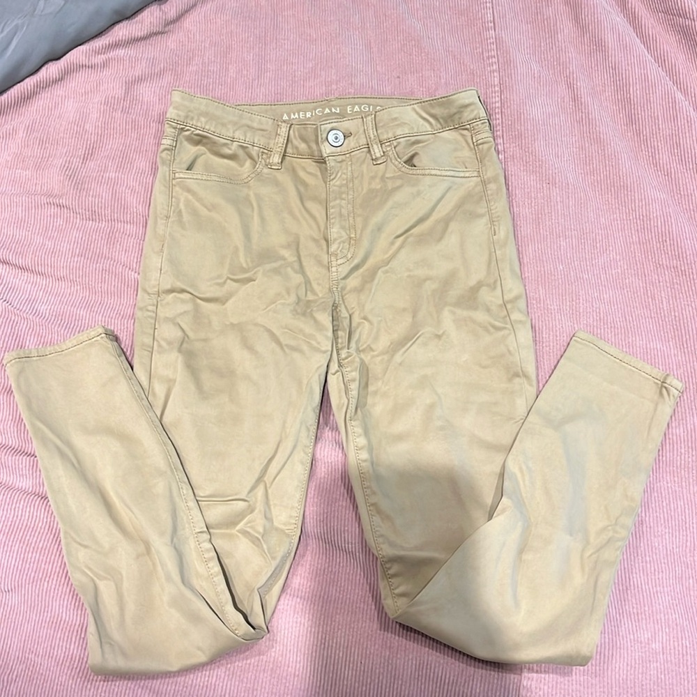 American eagle high rise jegging tan